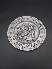 Vintage 1972 Sexton Collectible Metal Plate Americana Seal Eagle Wall Decor picture