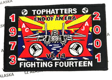 US NAVY VF-14 TOPHATTERS 1973-2001 END OF AN ERA F-14 TOMCAT PATCH N9 picture