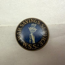 VTG WWI War Savings Service Liberty Torch Steel Pinback Button W&H Hoag c1917 picture