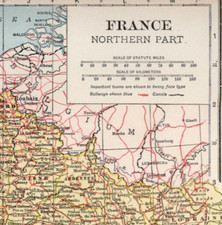 NORTHERN FRANCE 1921 MAP - Original Dated Antique Poates Engraver Co. W Video picture