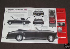 1953-1958 LAGONDA 3-LITRE (1956) CAR SPEC SHEET BROCHURE PHOTO BOOKLET picture
