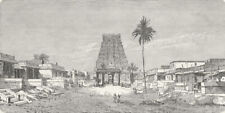 INDIA. Temples. Entry to Pagoda of Kanchipuram 1880 old antique print picture picture