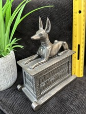 Vintage Veronese 2000 Metal Anubis Egyptian Statue Figurine Paperweight 5.75