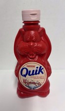 Rare Vintage Nestle Quik Strawberry Syrup Rabbit Bunny Shaped 22oz Bottle picture