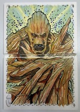 2017 UD Marvel Premier Groot Booklet Sketch Card 1/1 by Kurobhie picture