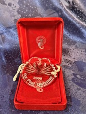 Waterford Vintage 2000 Swans Our First Christmas Ornament w Storage Bag & Box picture