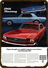 1966 FORD MUSTANG GT COBRA V-8 Vintage-Look-Edge DECORATIVE REPLICA METAL SIGN picture