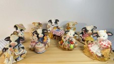 Enesco Mary’s Moo Moos Cow Figurines 1990s Resin Random Lot of 9 picture