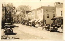 Bingham ME Street Scene w/ Cars & Stores Real Photo Postcard picture