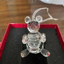 Vintage Teddy Bear With Honey Pot Ornament Figurine 24% Full Lead Crystal 2003 picture