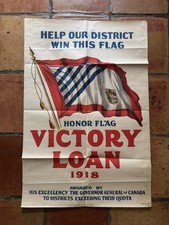 Original 1918 WWI Canadian Victory Loan Poster featuring the 