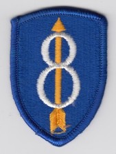 Vintage US Army 8th Infantry Division Patch Insignia Military Color Merrowed picture