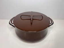 VINTAGE DANSK Kobenstyle IHQ Brown France Enamel 4 qt Pot Dutch Oven Trivet Lid picture