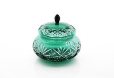Vintage Baccarat Emerald Green Crystal Candy Jar, France - 6 in x 6 in picture