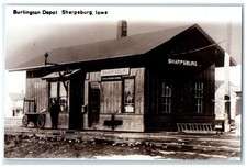 c1960 Burlington Depot Sharpsburg Iowa Train Depot Station RPPC Photo Postcard picture
