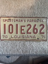 Vintage 1970-1971 Louisiana Sportsman’s Paradise License Plates, Original Wrap picture