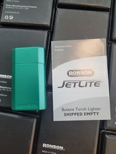 RONSON JETLITE Torch Green Butane Lighter - NEW - Rare Green Color - NIB picture