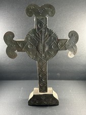 Vintage Mexican Punched Tin standing cross 17