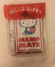 VTG 1976 Sanrio Hello Kitty Memo Mate Mini Notebook & Pen Set in Case picture