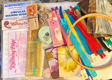 Vintage 23 Zippers Wood Spools Ribbon Mini Fast Turner Ruching Guides Sewing LOT picture