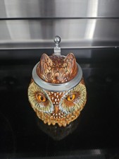 Vintage OWL Figural German Lidded Stein 5.75