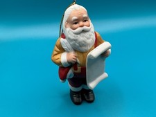 Vintage Schmid 1990 Santa Claus Ornament Christmas List Taiwan Figurine picture