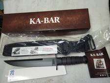 Ka-Bar 1266 Black Fixed Blade Knife & Sheath Lot 6 picture