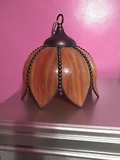 Vintage Stained Glass Tulip Ceiling Light picture