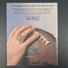 1987 ArtCarved Class Rings All American Wilson Football Vintage Print Ad Office picture