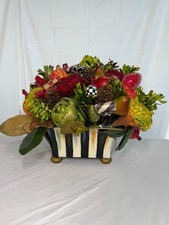 MacKenzie Childs Holiday Arrangement Fruit, Flowers, Christmas Centerpiece picture