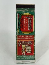 Vintage Gassy's Auto Supply Akron Ohio Matchbook Cover m9 picture
