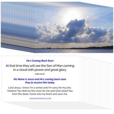 He’s Coming Back Soon Tracts – 50 Gospel Cards (2 Packs of 25) –  picture