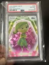 Topps 2026 Disney Neon Disgust Pink Diamante #167 10/15 PSA 10 picture