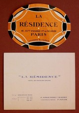 La Residence Champs Elysees Paris France Hotel Luggage Label & Biz card tray27 picture