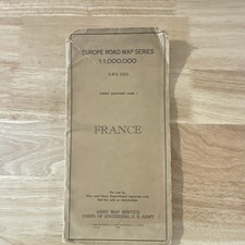 Vintage WW2 Folding Road Map Of France picture