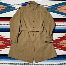 Sz 9- Vintage 1943 WWII British army land drill overcoat women’s tan belted RARE picture