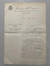 1934 Benito Mussolini Signed Autographed Italian Ministry of War Document  picture