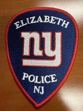 Elizabeth Police Department New Jersey PD New York Giants Football Patch NJ Rare picture