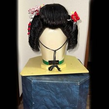 Japanese Nihongami Wig Black with Hair Ornament for Ichimatsu Doll, Age 14+ picture