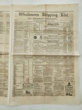 1861 antique WHALING NEWSPAPER new bedford ma CIVIL WAR SPERM OIL picture