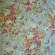 VTG Waverly Spring Bling Blue Floral Curtain Panels `50x81” Set / 2 Cottagecore picture