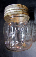 Primitive Old 1950's Improved Gem Canada Clear Glass Vintage 1 Pint Canning Jar picture