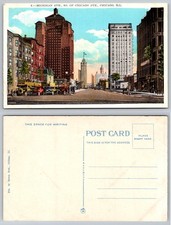 Michigan Avenue Chicago Illinois Street View Cars Double Decker Bus Postcard picture