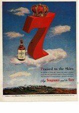 1950 SEAGRAM'S 7 Whiskey Big Red Seven Vintage Ad picture