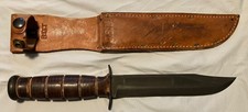 Vintage WW2 KABAR MK2 US Navy knife with Boyt leather scabbard, 1943 picture