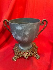 Antique Brass Trophy Style Oil Lamp Base Ornate picture