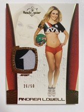 ANDREA LOWELL  : 2011 BENCHWARMER - SOCCER  =  SWATCH Card ( 26 / 50 ) GOLD picture