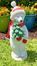 Grandin Road Polar Bear Garden Statue Plastic Resin Weatherproof Outdoors Cute picture