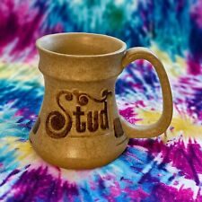 Pottery Craft USA 1970s STUD Large Mug Handle Coffee Mug Stoneware Hippie Art picture