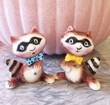 Ultra Rare PY Miyao Japan Raccoon Salt & Pepper Shakers- Excellent picture